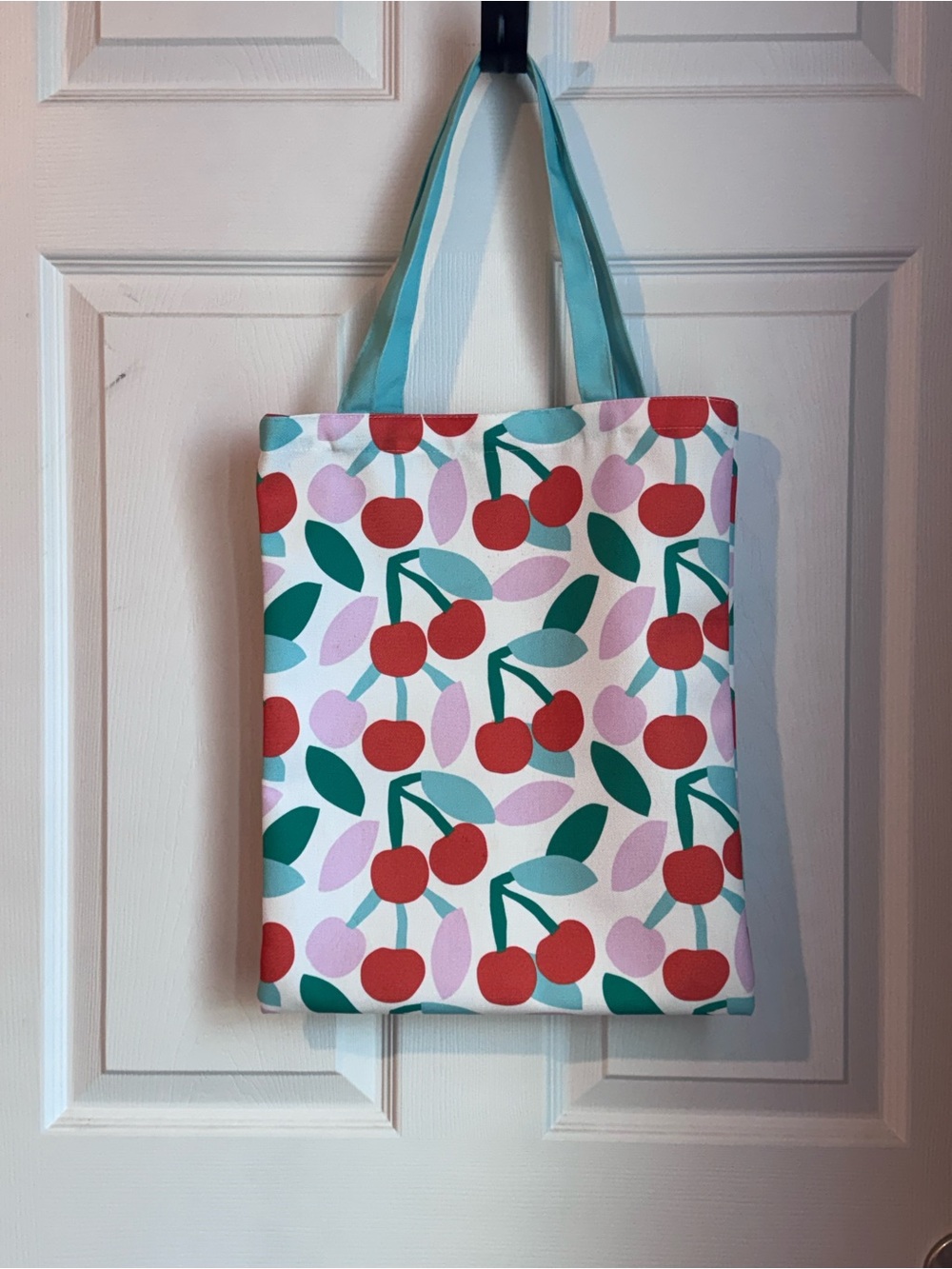 Cherry Print Canvas Tote Bag in Red, Pink & Green!!
